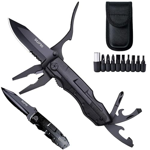 Multitool Pocket Knife for Men, Tactical Folding Multi Tool, Christmas Stocking Stuffers Gifts Idea, Multipurpose Utility Plier for Camping, Survival, Hiking - Image 1