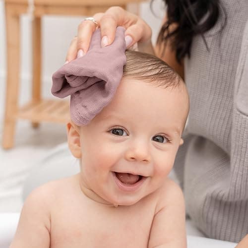 Comfy Cubs Muslin Baby Washcloths 6 Pack - Soft 6-Layer Cotton Wash Cloths for Sensitive Skin - 25 x 25 cm Large, Gentle, Absorbent Infant Essentials for Newborn and Toddlers - Multicolor thumbnail 4