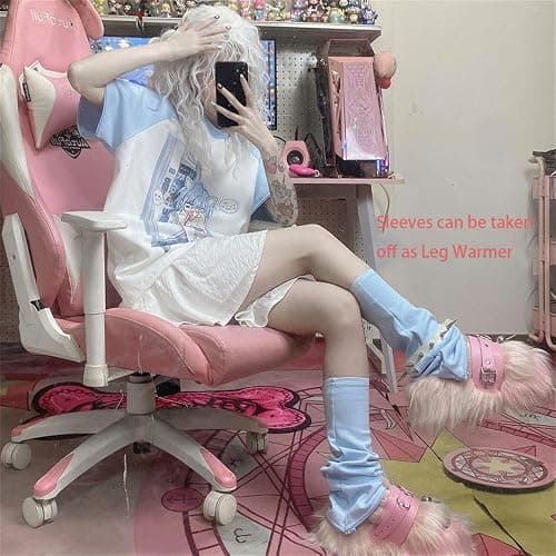 Y2k Aesthetic Detachable Sleeve T-Shirt Women Kawaii Cat Girl Anime Print Cute Sweatshirts Fairycore Streetwear thumbnail 4