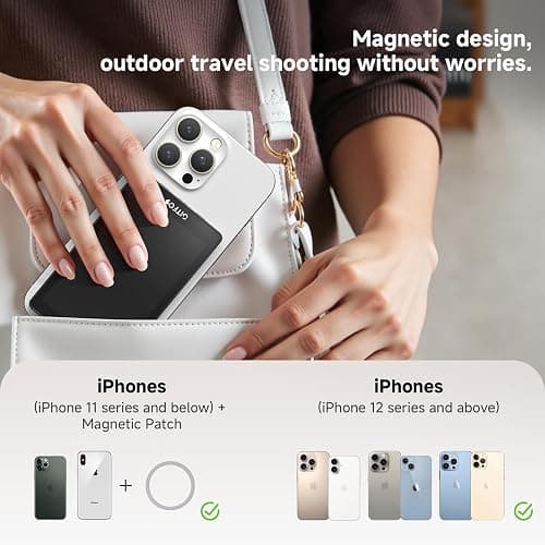 Gitfos Vlog - Pantalla de monitor selfie para iPhone, grabación con cable 4K 30 fps, con cable USB-C de 40 Gbps, salida de audio con cable, selfie magnético dual para selfie Vlog, transmisión en vivo thumbnail 6