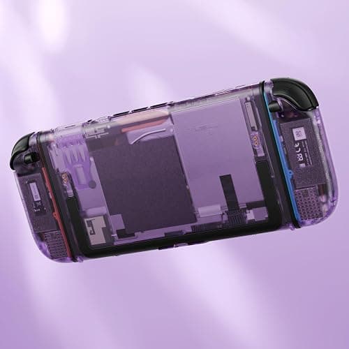 eXtremeRate DIY Replacement Shell Buttons for Nintendo Switch 2, Custom Console Rear Back Plate + Faceplate with Decorative Strips Direction Keys for Joycon 2 - Essence Version - Clear Atomic Purple thumbnail 9