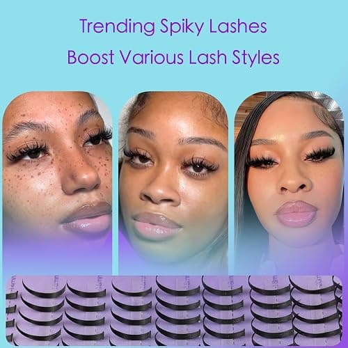 DAODER Lash Clusters, Spiky Fairy Eyelash Clusters 14-22MM Long Cluster Eyelash Extensions Wet-Look for Manga Anime or Hybrid Lash Extension Look D Curl DIY At Home Easy Use 280pcs thumbnail 7