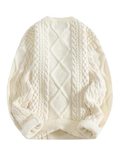 Aelfric Eden Oversized Knit Sweater Solid Vintage Pullover Sweater Unisex Woven Crewneck Knitted Tops thumbnail 4