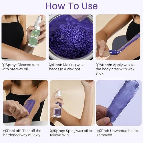 BLITZWAX Brazilian and Bikini Waxing Kit for Women, Hard Wax Warmer for Face, Legs, and Body, At Home Hair Removal Kit, Beginner Friendly, Quick Heating, 28 Accessories thumbnail 7