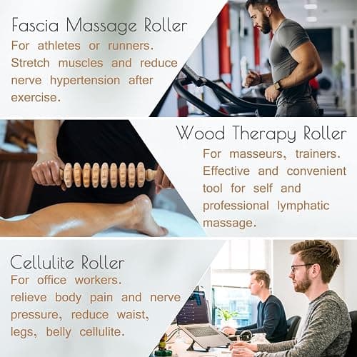 Wooden Massage Roller Wood Therapy Tools for Body Shaping, Anti Cellulite Wooden Roller Masssager, Body Sculpting Tools, Wood Massage Roller thumbnail 5