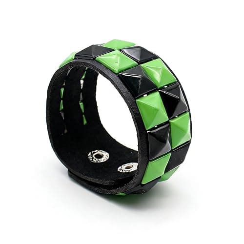 CCAKXCJJ 3PcsPunk Bracelet Leather Studded Bracelets Emo Bracelet Adjustable Goth Bracelets for Men Women thumbnail 4