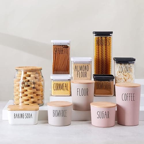 Talented Kitchen Kitchen Adhesive Labels - Waterproof Labels for Storage Bins - Pantry & Jar Stickers for Spices - Pack of 136, 2 x 3 in, Black Text on Clear Vinyl thumbnail 5