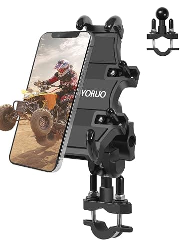 ZIDIYORUO ATV Phone Holder, Quad Phone Mount, 8 Clamps Holds 4.7-7.1" Phones, One Hand Operation Motorcycle Phone Clip for 7/8-9/8" Handlebar,Compatible with Yamaha Polaris Honda Can Am - Image 1