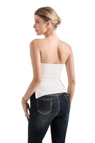 SUUKSESS Women Double Lined Going Out Trendy Tube Tops Side Split Sexy Tank Tops thumbnail 6