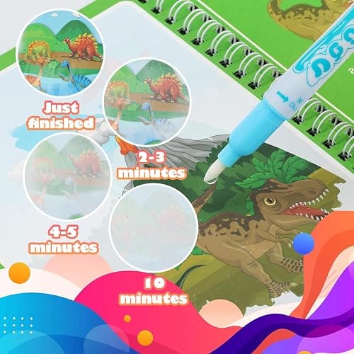 5 Pack Reusable Water Coloring Book for Toddlers, Water Doodle Book Toys, Paint with Water Books,Mess-Free Coloring Book, Portable Educational Doodle Drawing Toy, Educational Learning Kits Gifts - New 5 Pack - 5 thumbnail 5