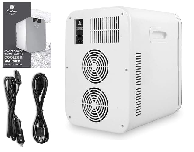 Cooluli 20 Liter Mini Fridge with Temperature Control - White Thermoelectric Cooler and Warmer for Bedroom, Office, Car, Dorm thumbnail 9