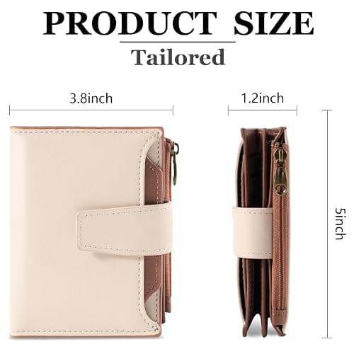 Airkit Small Wallet Women RFID Blocking Soft Leather Bifold Compact Card Holder Wallet for Women with Zipper Coin Pocket 4 ID Window thumbnail 3