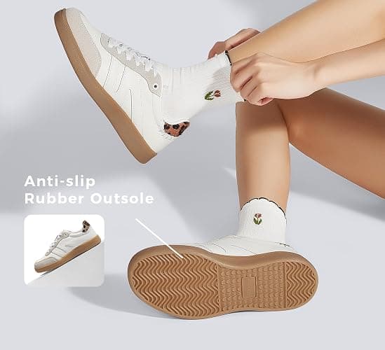 LUCKY STEP Women Classic Retro Gum Sole Fashion Sneakers Casual Tennis Skate Shoe Genuine Leather Walking Footwear Anti Slip Trainers thumbnail 6