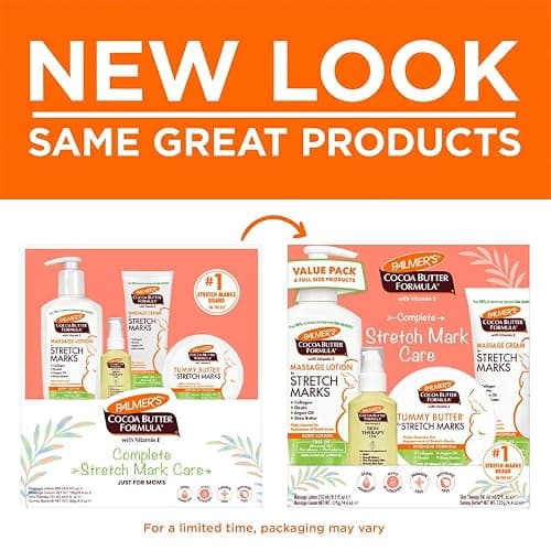 Palmer's Cocoa Butter Formula Pregnancy Skin Care Kit for Stretch Marks and Scars, Dermatologist Approved, Gift for Mom to Be, 4 Piece Full Size Set thumbnail 2