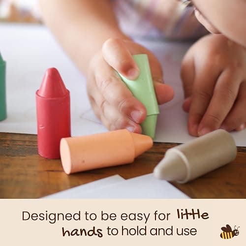 Honeysticks 100% Pure Beeswax Crayons (12 Pack) - Pastel Colored, Non Toxic Crayons, Safe for Babies and Toddlers, For 1 Year Plus, Made with Natural Beeswax and Food-Grade Colors, Eco-Friendly thumbnail 2