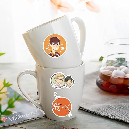Pounchi Volleyball Anime Stickers (200 Pcs) Cute Cartoon PVC Sticker, Gifts for Laptop Water Bottle Skateboard Party Supplies Decorations Teens Kids thumbnail 2