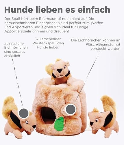 Outward Hound Hide A Squirrel Plush Dog Toy Puzzle, Medium thumbnail 4