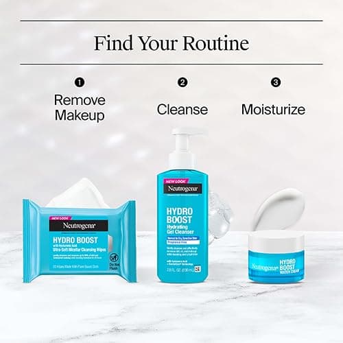 Neutrogena Hydro Boost Hydrating Water Cream Face Moisturizer for Sensitive Skin plus Hydrating Gel Cleanser Alcohol and Fragrance Free Hyaluronic Acid Daily Hydration Routine, 7.8 fl oz thumbnail 6