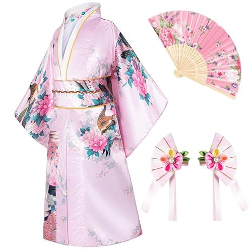 Japanese Traditional Dress Kimono Robe for Kids Girls Costume - Image 1