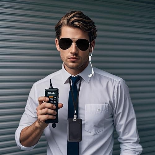 phnydreg 8Pcs Agent Costume Accessory Set Secret Security Guard with Adjustable Zipper Ties Black Sunglasses Earpiece and ID Card for Men Boys Halloween Cosplay Party thumbnail 6