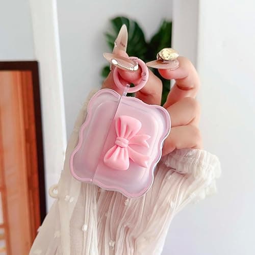 Cute AirPods 3rd Gen Clear Case, Girly 3D Bow Design Soft TPU Protective Shockproof Kawaii Airpods 3rd Generation Skin Cover with Cleaner Kit & Keychain Girls Women for Apple iPod 3 Gen -Pink Bow thumbnail 3