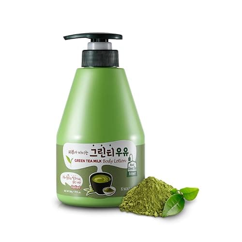 WELCOS Kwailnara Strawberry & Green Tea Milk Body Lotion Set – Moisturizing & Clarifying Korean Skincare Duo with Milk Protein, 560g / 19.75oz Each thumbnail 5