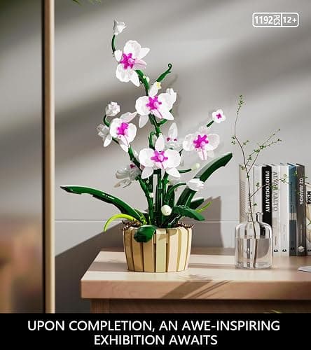Icons Orchid Flowers Building Set, Exquisite Orchid Bonsai for Adult- Compatible with Lego Flowers, Ideal for Mothers Day Display (1192pcs) thumbnail 5