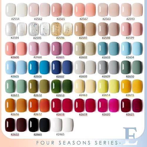 GAOY 42 Pcs Gel Nail Polish Kit, Black White Jelly Nude Pearl Glitter Colors All Seasons Gel Nail Polish Set with Glossy & Matte Top Coat and Base Coat for Salon and DIY Manicure at Home thumbnail 2