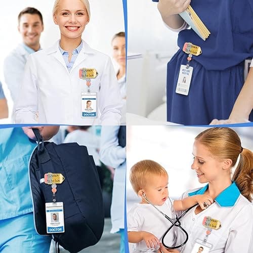 Plifal Badge Reel Retractable for Nurse Cute Nursing ID Badge Holder Accessories with Alligator Clip to Teach is to Love Acrylic Beaded Badge Reel for Office Student Social Worker Hospital thumbnail 6