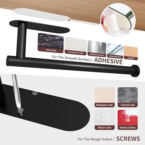DEKAVA Paper Towel Holder Under Cabinet Wall Mount for Kitchen Paper Towel, Self-Adhesive Paper Towel Bar, Paper Towel Rack, SUS304 Stainless Steel 13 inch thumbnail 6
