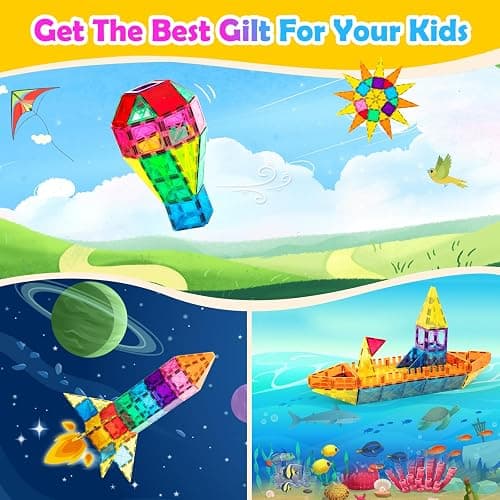 Anbalulu 134PCS Magnetic Building Tiles: Durable STEM Toys with Strong Magnets for Kids, Educational Building Blocks for Group Play Activities | Gift for Boys Girls 3+ thumbnail 7