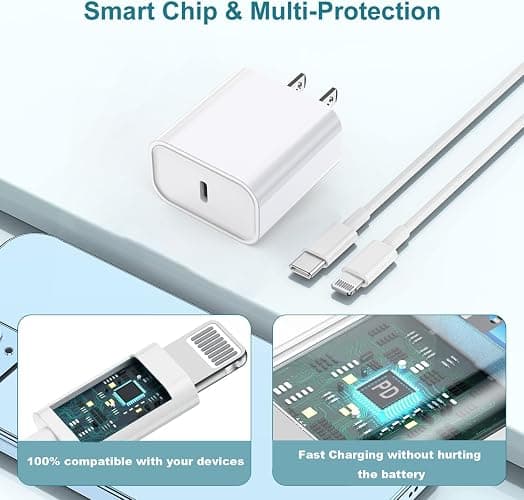 iPhone Charger Fast Charging,iPhone Fast Charger 2Pack Type C Fast Charger Block Plug Adapter 6FT USB-C to Lightning Cable Cord for iPhone14/13/13 Pro/12 Pro/12 Pro Max/11/Xs Max/XR/X/SE,iPad,AirPods thumbnail 6