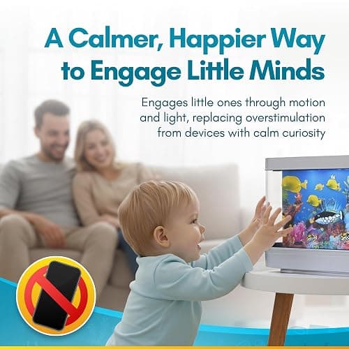 Linda’s Essentials Fake Fish Tank for Kids and Adults, Fake Aquarium Decorative Lamp, Artificial Fish Tank with Moving Fishes, Artificial Aquarium Night Light, Plug in Moving Lamp thumbnail 5