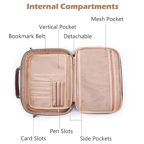 Aplufine Bible Cover for Men-Bible Case for Women-Medium Bible Bags and Totes-Large Bible Carrying Case-Bible Carrier with Shoulder Strap,Detachable Pen Loops for Bible Accessories,Gift Men Women thumbnail 8