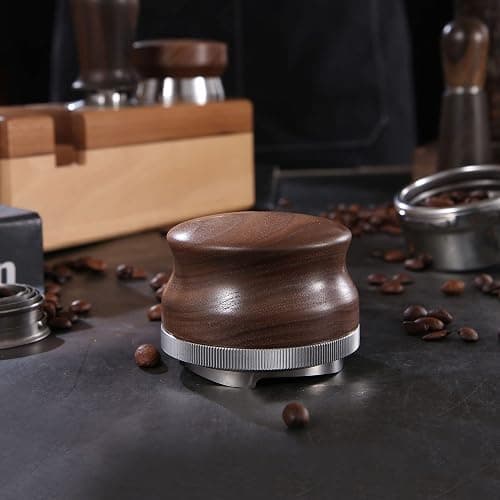 GURUDAR 51mm Coffee Distributor, Espresso Distribution Tool, Adjustable Depth Espresso Tamper Leveler with Walnut Wood Handle Fits for 51mm Delonghi Barista Portafilter thumbnail 9