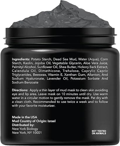 New York Biology Dead Sea Mud Mask for Face and Body - Spa Quality Pore Reducer for Acne, Blackheads & Oily Skin, Natural Skincare for Women, Men - Tightens Skin for A Healthier Complexion - 8.8 oz - Original - 8.8 Ounce (Pack of 1) thumbnail 2