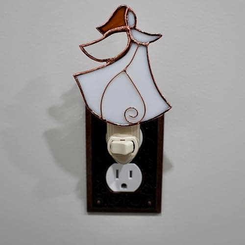 Gift Essentials Angel Plug in Night Light - Stained Glass Nightlight with On/Off Rocker Switch - Includes One 4 Watt Replaceable Incandescent Warm Glow Bulb thumbnail 6