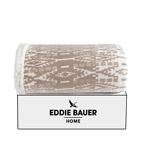 Eddie Bauer - Throw Blanket, Ultra-Soft Plush Blanket with Faux Shearling Popcorn Fleece Reverse, Oversized Bedding for Couch or Bed (San Juan Oyster, 50" x 60") thumbnail 9
