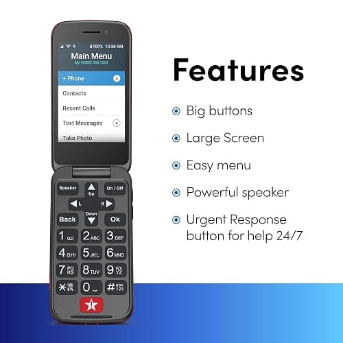 LIVELY Jitterbug Flip Cell Phone for Seniors, Flip2, Red | Simple Flip Phone for Seniors with No SIM Needed, Requires an Activated Phone Plan, Not Compatible with Other Carriers thumbnail 3