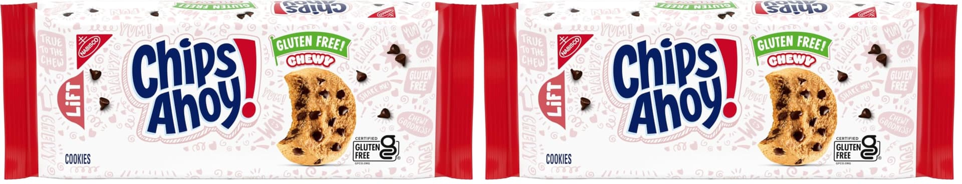 CHIPS AHOY! Chewy Gluten Free Fudgy Chocolate Chip Cookies, 9.75 oz (Pack of 2) - Image 1