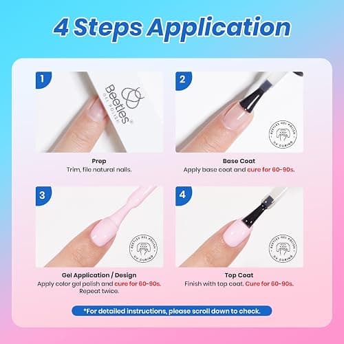 Beetles Deal Box 36 Colors Summer Gel Nail Polish Set, 44 Pcs HEMA-Free TPO-Free Soak Off UV Gel Harmony Palette Gel Polish Set with Base Coat Glossy Matte Cat Eye Top Coat Nail Tools DIY Women Gift thumbnail 8