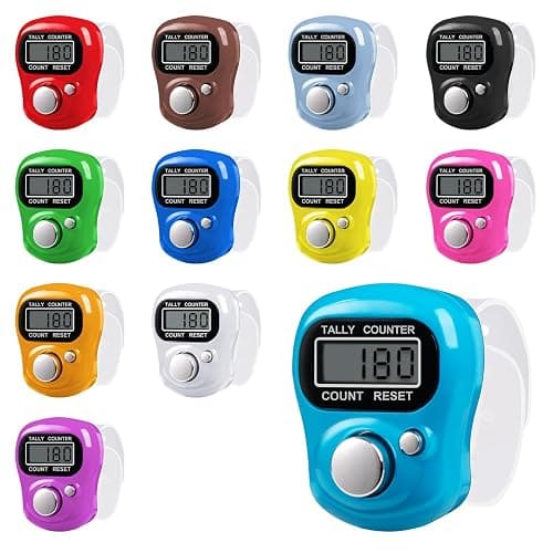 Amble 12 Pack Electronic Finger Counter, 5 Digit LCD Electronic Digital Display, Hand Tally Clicker Counter, Digital Handheld Tally Counter, Counting for Golf, Goods Counting, Lap, Knitting - Image 1