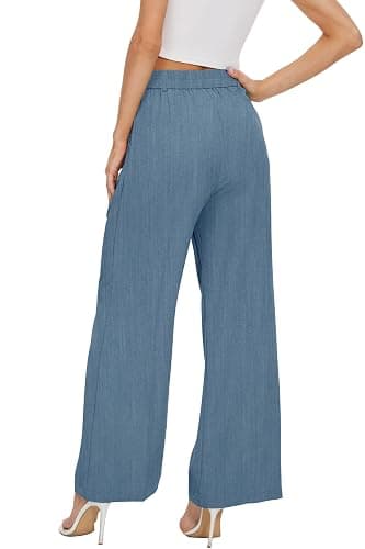 FUNYYZO Wide Leg Pants High Elastic Waisted Long Straight Suit Pants thumbnail 6