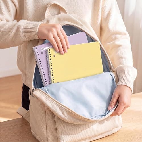 SUNEE Spiral Notebooks, 6 Pack, 1-Subject, College Ruled Paper, 8" x 10-1/2", 70 Sheets per Notebook, Assorted Pastel Colors Spiral Notebooks for School thumbnail 2