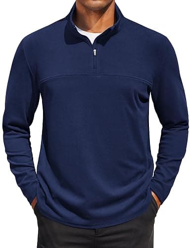 COOFANDY Mens Fleece Quarter Zip Pullover Long Sleeve Mock Turtleneck Sweatshirts Thermal Workout Golf Polo Shirt thumbnail 8