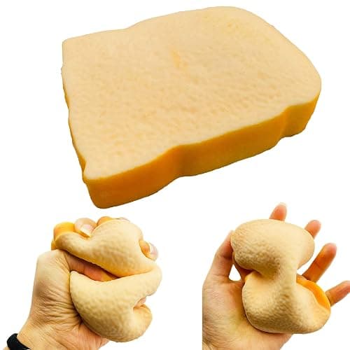 Toast Sliced Bread Stress Toy, Bread Shape Squishes, Sensory Fidget Toy, Stress Relief for Kids & Adults, Tricky Funny Squeeze, Gift for Easter, Christmas and Birthday - Image 1