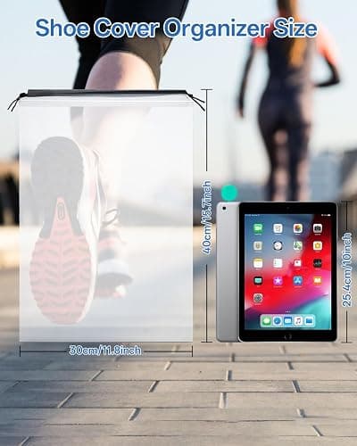 Teskyer Transparent Shoe Bags for Travel, 15.7" x 11.8" Waterproof Portable Travel Shoe Storage Bags for Packing - Travel Essentials for Men & Women, 6 PCS thumbnail 8