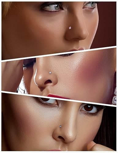 Uzgtvy 18G 20G 22G Opal Nose Rings Studs Surgical Steel Nose Nostril Piercing Jewelry for Women Men Opal CZ Size 1.5mm 2mm thumbnail 5