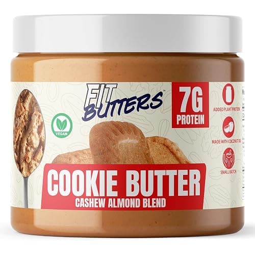 FIt Butters Cookie Butter Cashew Almond Butter Vegan Spread, Added Protein and Coconut Oil, Low Carb, Low Sugar, Complete Protein Dessert Flavored Nut Butter - Image 1
