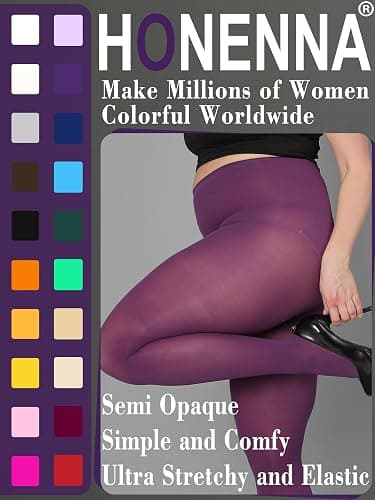 HONENNA Queen Plus Size Tights Semi Opaque Control Top High Waist Stockings Nylons Pantyhose for Women 1X 2X 3X 4X 5X 6X thumbnail 2